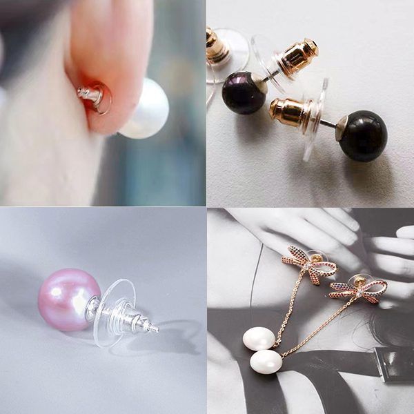 Boucles d’oreilles transparentes boucles d’oreilles en or